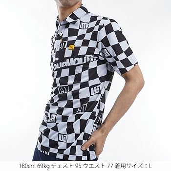 LOUDMOUTH ラウドマウス　ゴルフ ポロシャツ　ブラック×ホワイト系　L tシャツ LOUDMOUTH/ラウドマウス ゴルフウェア ブランド ロゴ